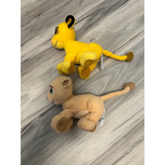 Disney Young Simba & Nala Plush Toy The Lion King 2002 Hasbro Stuffed Animal - Picture 2 of 5